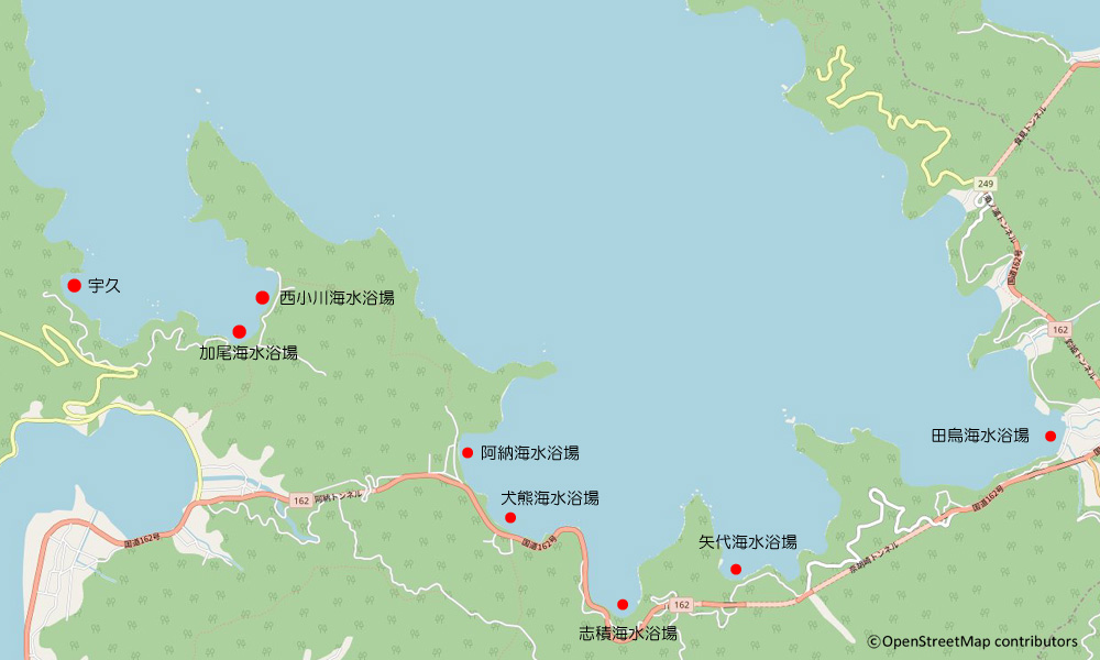 小浜エリアのSUPツアー実施場所を示した地図