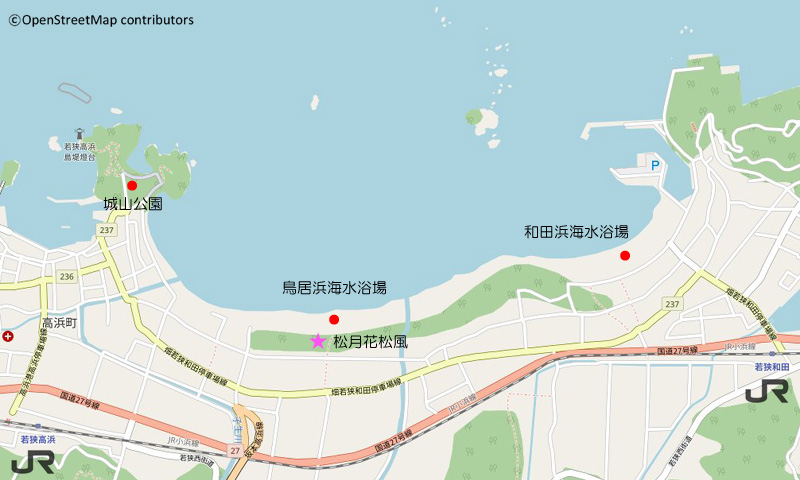 和田浜・高浜エリアのSUPツアー実施場所を示した地図
